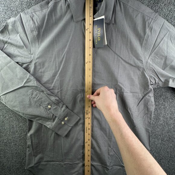 NWT Polo Ralph Lauren Button Up Shirt Long Sleeve Classic 15.5 34/35 Gray Men - Picture 3 of 14
